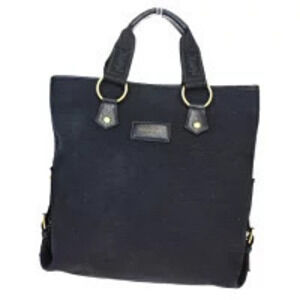 Saint Laurent Yves Handbag Tote Black Canvas Leather